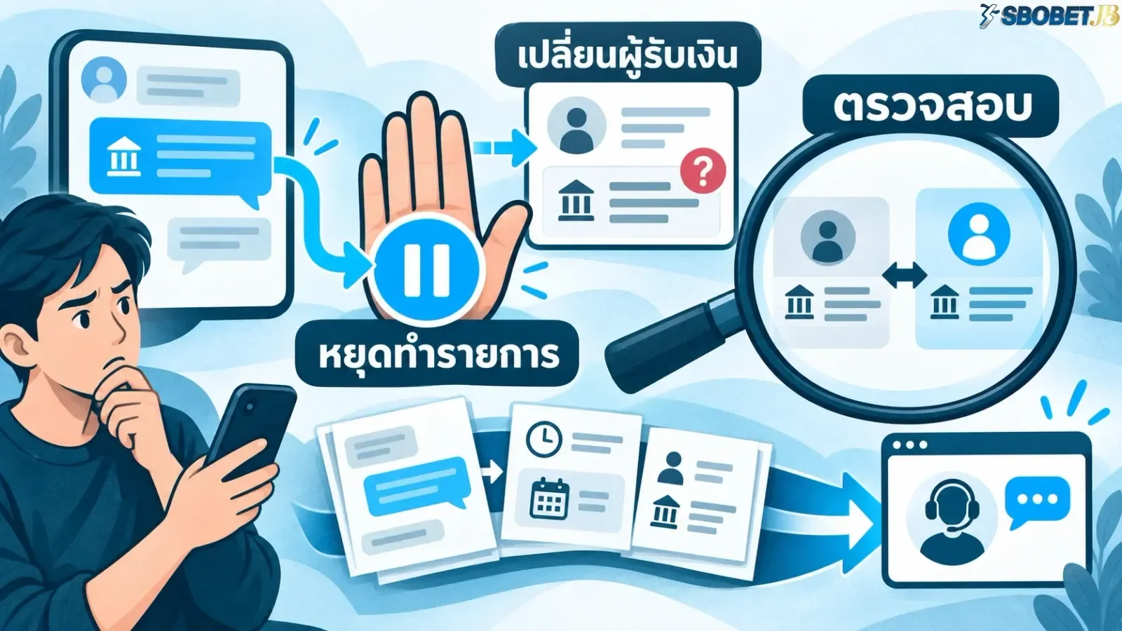 ภาพภาพเปรียบเปรยเกี่ยวกับการทำรายการ โดยจัดองค์ประกอบให้สื่อสารใจความของเนื้อหาส่วนนี้อย่างชัดเจน. ภาพใช้เป็นสื่อประกอบเพื่อช่วยให้ผู้อ่านเห็นภาพของประเด็นได้ง่ายขึ้น.