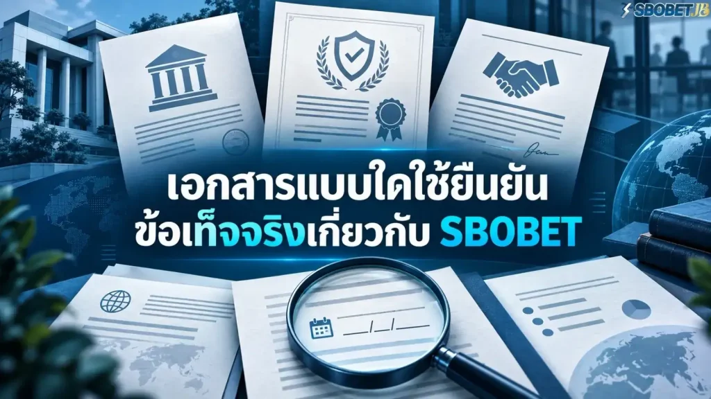 เอกสารแบบใดใช้ยืนยันข้อเท็จจริงเกี่ยวกับ SBOBET - ภาพหน้าปกบทความ