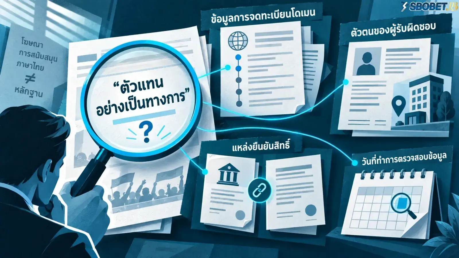ภาพภาพเปรียบเปรยเกี่ยวกับประเด็นในบทความ โดยจัดองค์ประกอบให้สื่อสารใจความของเนื้อหาส่วนนี้อย่างชัดเจน. ภาพใช้เป็นสื่อประกอบเพื่อช่วยให้ผู้อ่านเห็นภาพของประเด็นได้ง่ายขึ้น.
