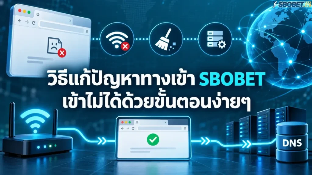 วิธีแก้ปัญหาทางเข้า SBOBET เข้าไม่ได้ด้วยขั้นตอนง่ายๆ - ภาพหน้าปกบทความ